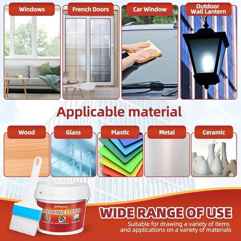 Masking Liquid Tape, Transparent Peelable Coating for Protect Windows Glass, Used for Priming Windows, Floors and Non-Porous Surfaces Painting, 1 Quart (with Paint Brush) in Saudi Arabia