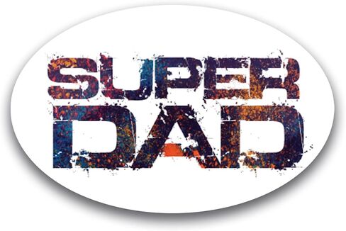 Magnet Me Up Super Dad Oval Magnetic Decal - 4x6 Heavy-Duty Multicolor Car Magnet for Trucks, SUVs - Full-Color UV Vinyl, Weatherproof -Made in USA for Dad in Saudi Arabia