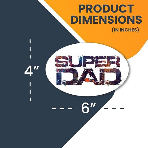 Magnet Me Up Super Dad Oval Magnetic Decal - 4x6 Heavy-Duty Multicolor Car Magnet for Trucks, SUVs - Full-Color UV Vinyl, Weatherproof -Made in USA for Dad in Saudi Arabia