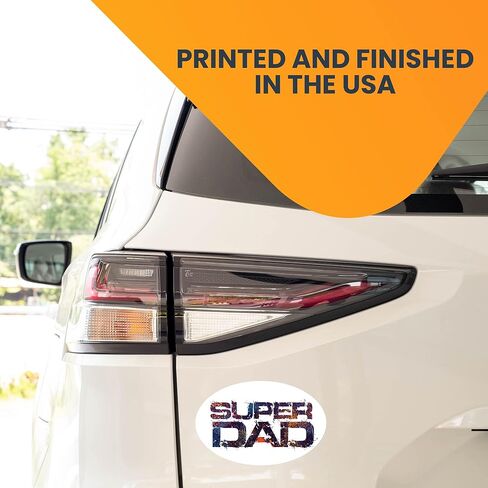 Magnet Me Up Super Dad Oval Magnetic Decal - 4x6 Heavy-Duty Multicolor Car Magnet for Trucks, SUVs - Full-Color UV Vinyl, Weatherproof -Made in USA for Dad in Saudi Arabia