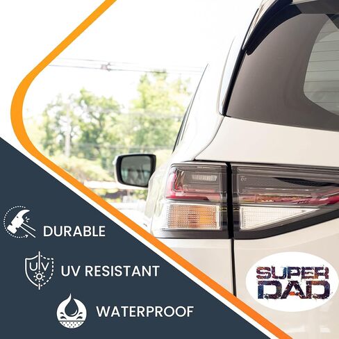 Magnet Me Up Super Dad Oval Magnetic Decal - 4x6 Heavy-Duty Multicolor Car Magnet for Trucks, SUVs - Full-Color UV Vinyl, Weatherproof -Made in USA for Dad in Saudi Arabia