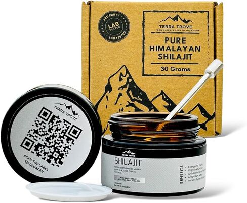 Pure Himalayan Shilajit Resin | 100% Authentic, Natural, Organic and Lab Tested | Contains 85+ Trace Minerals and Fulvic Acid | 75 Servings for Energy Boost & Immune Support | 30 Grams in Saudi Arabia