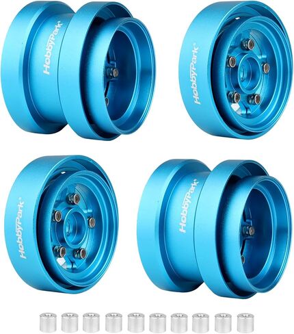 HobbyPark Aluminum Beadlock Wheels Rims Wheel Hub for Tamiya Hornet, Grasshopper, Mighty Frog, Buggy Champ, Fast Attack, Fighting Buggy Upgrades Upgrades Replacement (Silver) in Saudi Arabia