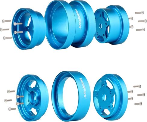 HobbyPark Aluminum Beadlock Wheels Rims Wheel Hub for Tamiya Hornet, Grasshopper, Mighty Frog, Buggy Champ, Fast Attack, Fighting Buggy Upgrades Upgrades Replacement (Silver) in Saudi Arabia