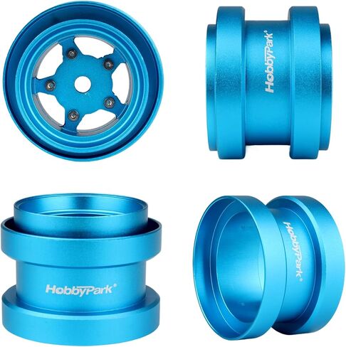 HobbyPark Aluminum Beadlock Wheels Rims Wheel Hub for Tamiya Hornet, Grasshopper, Mighty Frog, Buggy Champ, Fast Attack, Fighting Buggy Upgrades Upgrades Replacement (Silver) in Saudi Arabia