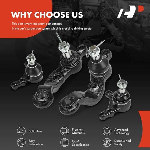 A-Premium Set of 4, Front Upper and Lower Ball Joints Kit, Compatible with Toyota Tacoma 1996-2004, RWD in Saudi Arabia