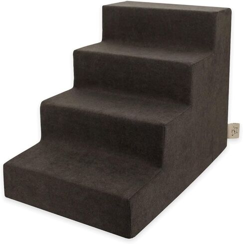 Best Pet Supplies Foam Pet Steps for Small Dogs and Cats, Portable Ramp Stairs for Couch, Sofa, and High Bed Climbing, Non-Slip Balanced Indoor Step Support, Paw Safe - Ivory, 3-Step (H: 13.5") in Saudi Arabia