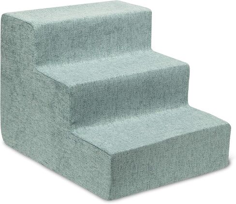 Best Pet Supplies Foam Pet Steps for Small Dogs and Cats, Portable Ramp Stairs for Couch, Sofa, and High Bed Climbing, Non-Slip Balanced Indoor Step Support, Paw Safe - Ivory, 3-Step (H: 13.5") in Saudi Arabia