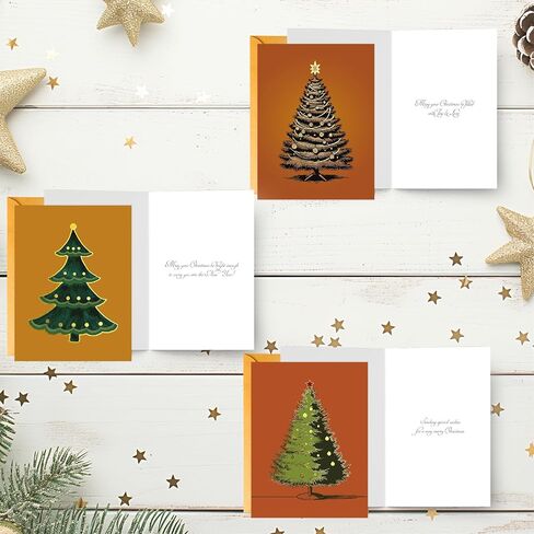 easykart labels 18 Boxed Merry Christmas Greeting Cards with Foiling, 5.75 x 4.25 Inch with Envelopes & Sealing Stickers in Saudi Arabia