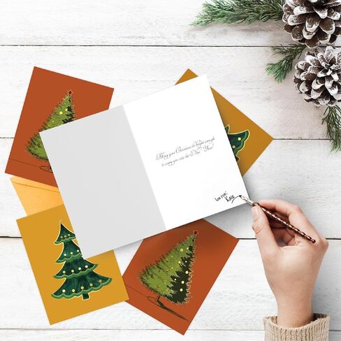 easykart labels 18 Boxed Merry Christmas Greeting Cards with Foiling, 5.75 x 4.25 Inch with Envelopes & Sealing Stickers in Saudi Arabia
