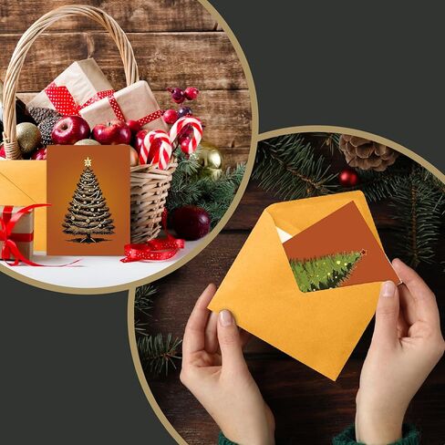 easykart labels 18 Boxed Merry Christmas Greeting Cards with Foiling, 5.75 x 4.25 Inch with Envelopes & Sealing Stickers in Saudi Arabia