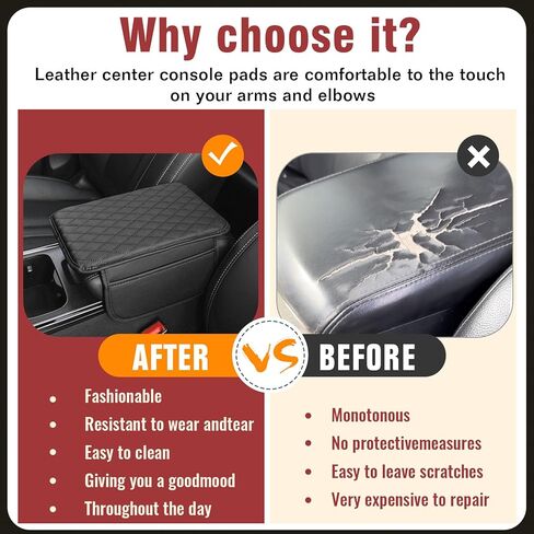 Car Center Console Cover, Microfiber Leather Car Armrest Box Cover with 2 Storage, Universal Car Armrest Storage Box Cover, Car Interior Accessories for Most Vehicles, SUV, Truck (Black) in Saudi Arabia