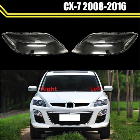 متوافق مع مازدا CX-7 2008 ~ 2016 المصابيح الأمامية الأمامية غطاء شفاف عاكس الضوء مصباح قذيفة أقنعة غطاء المصباح عدسة المصباح الزجاجي (يمين) in Saudi Arabia