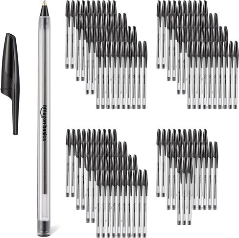 Amazon Basics Ballpoint Pens, 1.0mm, Black, 144 Pack in Saudi Arabia