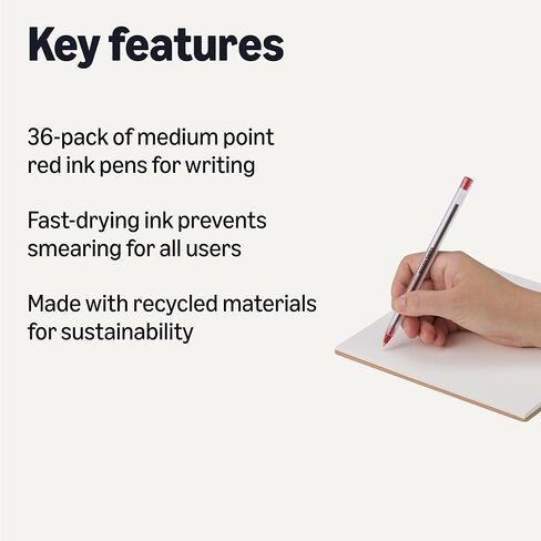Amazon Basics Ballpoint Pens, 1.0mm, Black, 144 Pack in Saudi Arabia