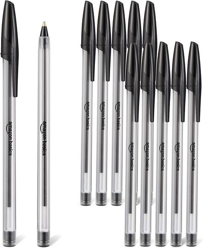 Amazon Basics Ballpoint Pens, 1.0mm, Black, 144 Pack in Saudi Arabia