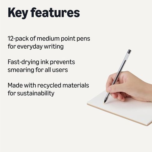 Amazon Basics Ballpoint Pens, 1.0mm, Black, 144 Pack in Saudi Arabia