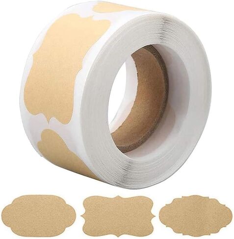 300PCS Gift Tag Labels, Kraft Label Stickers, Removable Food Labels, Self-Adhesive Blank Label for Gifts Glass Bottles Container in Saudi Arabia