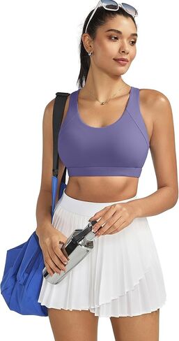 RUNNING GIRL Sports Bra for Women High Support, Criss-Cross Back Padded Strappy Sports Bras Yoga Bra with Removable Cups in Kuwait