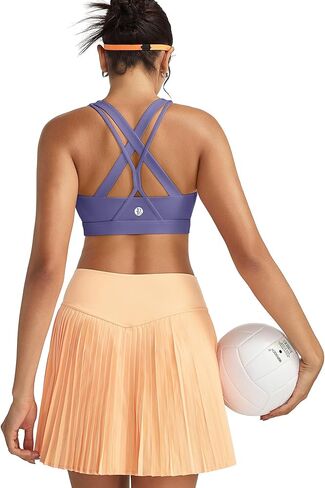 RUNNING GIRL Sports Bra for Women High Support, Criss-Cross Back Padded Strappy Sports Bras Yoga Bra with Removable Cups in Kuwait