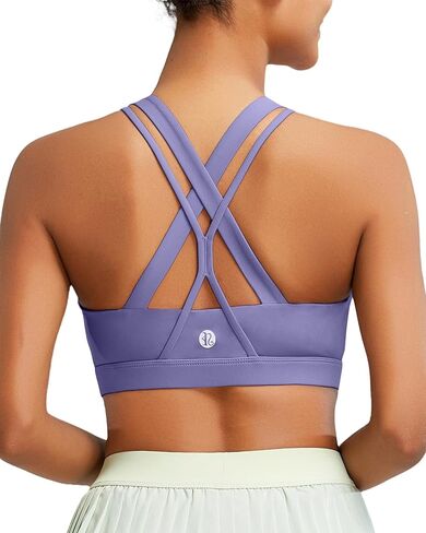 RUNNING GIRL Sports Bra for Women High Support, Criss-Cross Back Padded Strappy Sports Bras Yoga Bra with Removable Cups in Kuwait