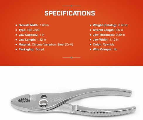 Crescent 6 1/2" Cee Tee Co. Curved Jaw Slip Joint Pliers - H26N-05 in Kuwait