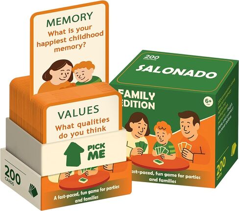 Conversation Cards for Family & Friends - 200 Prompts, 6 Categories, Perfect for Daily Table Talk, Screen-Free Fun, Holiday, Birthday & Housewarming Gift (Family) in Saudi Arabia