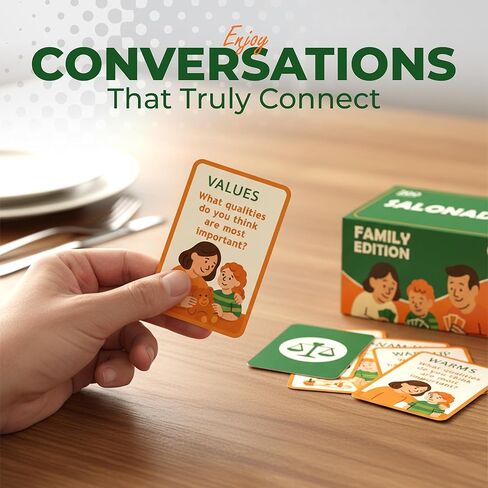 Conversation Cards for Family & Friends - 200 Prompts, 6 Categories, Perfect for Daily Table Talk, Screen-Free Fun, Holiday, Birthday & Housewarming Gift (Family) in Saudi Arabia