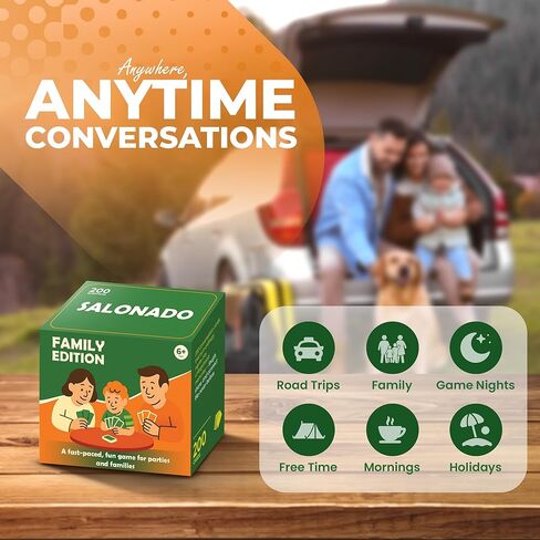 Conversation Cards for Family & Friends - 200 Prompts, 6 Categories, Perfect for Daily Table Talk, Screen-Free Fun, Holiday, Birthday & Housewarming Gift (Family) in Saudi Arabia