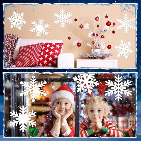 36 Pcs 12 Inch Snowflake Paper Cutouts Large Christmas Snowflakes Shapes Die Cuts 12' White Winter Snowflake Classroom Bulletin Board Decor with Glue Points for DIY Craft Holiday Xmas Party Supplies in Saudi Arabia