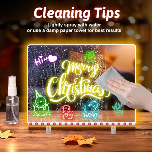 Led Drawing Board with Battery Pack, 13.7"X10" Portable Led Drawing Board 4 Modes Light for Kids Girls, Light Up Acrylic Dry Erase Board with 7 Markers, Adapter, Stand, for Office, School, Home in Saudi Arabia