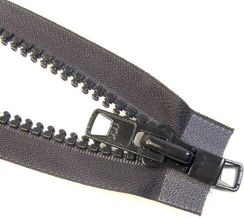 YKK Brand Zipper, Black #10 Separates at The Bottom, Marine Grade Metal Tab Slider, Heavy Duty (60" Inches) in Saudi Arabia