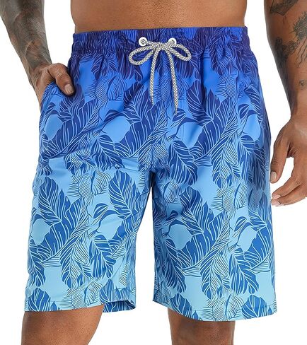 APTRO Men's Swim Trunks Long Palm Board Shorts Beach Swimwear #D1701 Green M in Kuwait