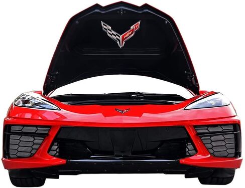 C6 Corvette Crossed Flag Metal Underhood Emblem - Under Hood Dress Up Accessory Logo for 2005-2013 C6, Z06, Grand Sport Corvettes in Kuwait