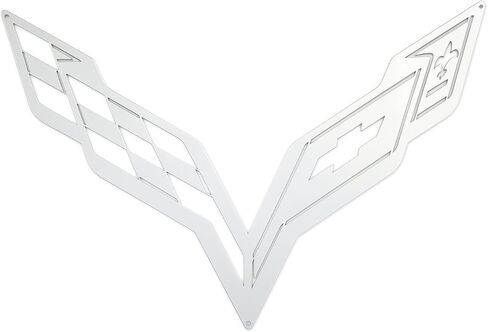 C6 Corvette Crossed Flag Metal Underhood Emblem - Under Hood Dress Up Accessory Logo for 2005-2013 C6, Z06, Grand Sport Corvettes in Kuwait