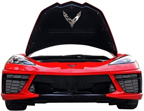 C6 Corvette Crossed Flag Metal Underhood Emblem - Under Hood Dress Up Accessory Logo for 2005-2013 C6, Z06, Grand Sport Corvettes in Kuwait