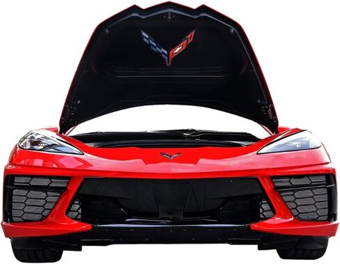 C6 Corvette Crossed Flag Metal Underhood Emblem - Under Hood Dress Up Accessory Logo for 2005-2013 C6, Z06, Grand Sport Corvettes in Kuwait