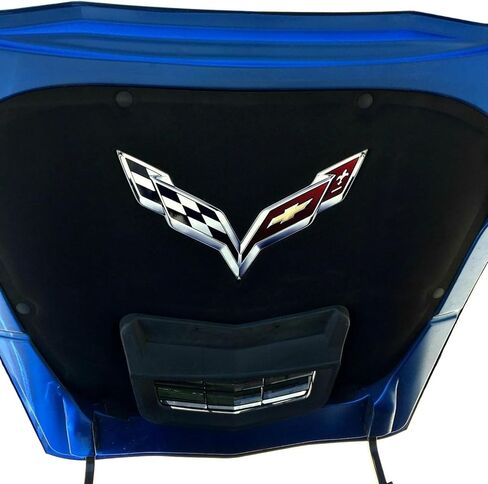 C6 Corvette Crossed Flag Metal Underhood Emblem - Under Hood Dress Up Accessory Logo for 2005-2013 C6, Z06, Grand Sport Corvettes in Kuwait