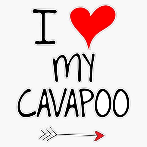 MAGNET I Love My Cavapoo | Cute Gift For Dog Mom/Dad Magnetic Sticker Vinyl Waterproof Magnet Decal Car 5" in Saudi Arabia