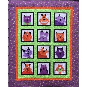 Made By Marney Crazy Cats Pattern, Multi 9" x 6"