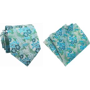 مجموعة ربطات عنق للرجال من Cravat ربطة عنق زفاف فاخرة بنمط زهور مع مجموعة مربعة للجيب