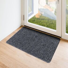 OEMATS Pet Bed Mat, 17 in x 29 in, Polyester, Black and Grey, Absorbs Dirt and Moisture