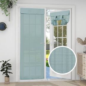 Easy-Going Linen Look French Door Curtains, Light Filgtering Privacy Window Door Curtain for Patio Glass Door Blind Tie Up Shade, 1 Panel, 26x68 inch, Beige