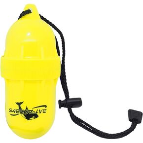 Saekodive Cylinder Dry Box with Lanyard - Waterproof for Outdoor Activities - Scuba Diving, Fishing, Sailing, Canoeing, Hunting, Camping (Yellow, Small)