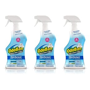 OdoBan Ready-to-Use Disinfectant and Odor Eliminator, Set of 3 Spray Bottles, 32 Ounces Each, Fresh Linen Scent