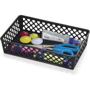 Officemate International Corp. 26202 Supply Basket, Stackable, Large, 2/PK, Black