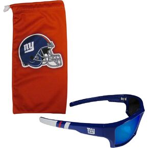مجموعة نظارة شمسية وحقيبة من Siskiyou Sports NFL New York Giants للجنسين ذات حافة ملفوفة، ألوان الفريق، مقاس واحد (FESG090EB)