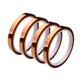 DIAO79NI 4 Rolls 5mm (0.195in) X 30m (100ft) Heat Tape (Clear),Adhesive Heat Resistant/Transfer Tape, Heat Vinyl Thermal Sublimation Press Tape,No Residue,Electronics,Soldering,Circuit Board