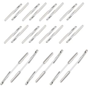 ZZLZX 200PCS 1Inch and 1.8Inch White Elastic Barbed Cord Stretch Loop Band with Metal Ends, Stretch Cord with Metal Ends, Metal Barbs Barbed Fasteners for Binding Hanging Findings
