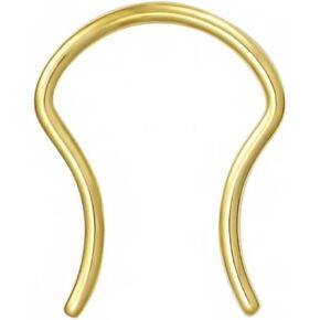 Forbidden Body Jewelry 16g Surgical Steel IP Plated Gold U-Shaped Flared Ends Septum Ring Retainer